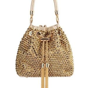 NEW Gold Studded Women's Bag SANTORINI STUDDED HOTFIX POUCH